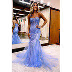 Vestido largo de fiesta para mayores con escote en forma de corazón y apliques de encaje