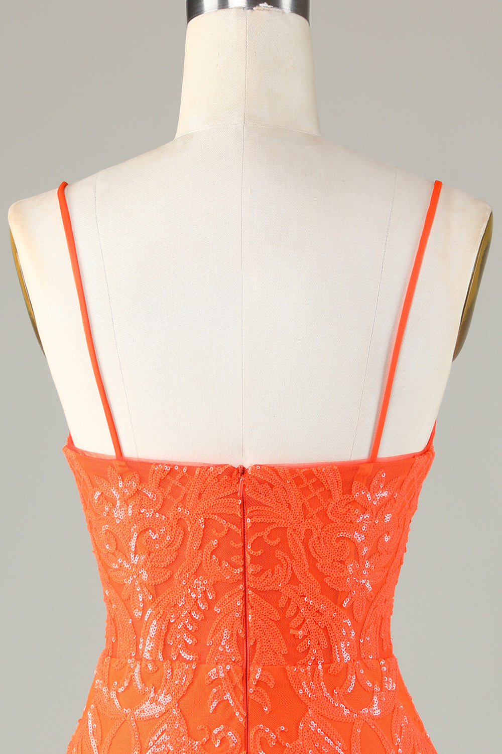 Sparkly Sheath Spaghetti Straps Sequins Corset Homecoming Dress