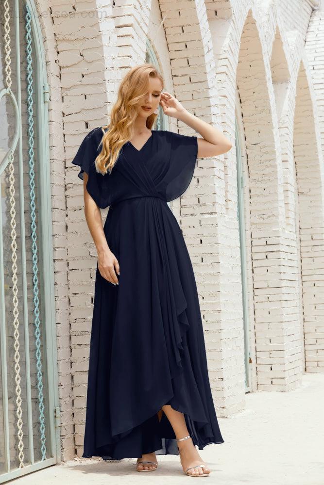 Vestido Baoleely para la madre de la novia, talla grande, escote en V, largo hasta el suelo, formal, para invitada de boda 28020