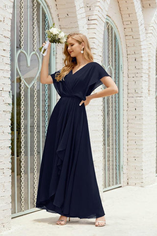 Vestido Baoleely para la madre de la novia, talla grande, escote en V, largo hasta el suelo, formal, para invitada de boda 28020