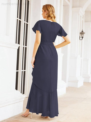 Vestidos de dama de honor Baoleely con volantes, estilo sirena, para fiestas formales, vestidos de noche, bailes de graduación y vestidos de violín 28042