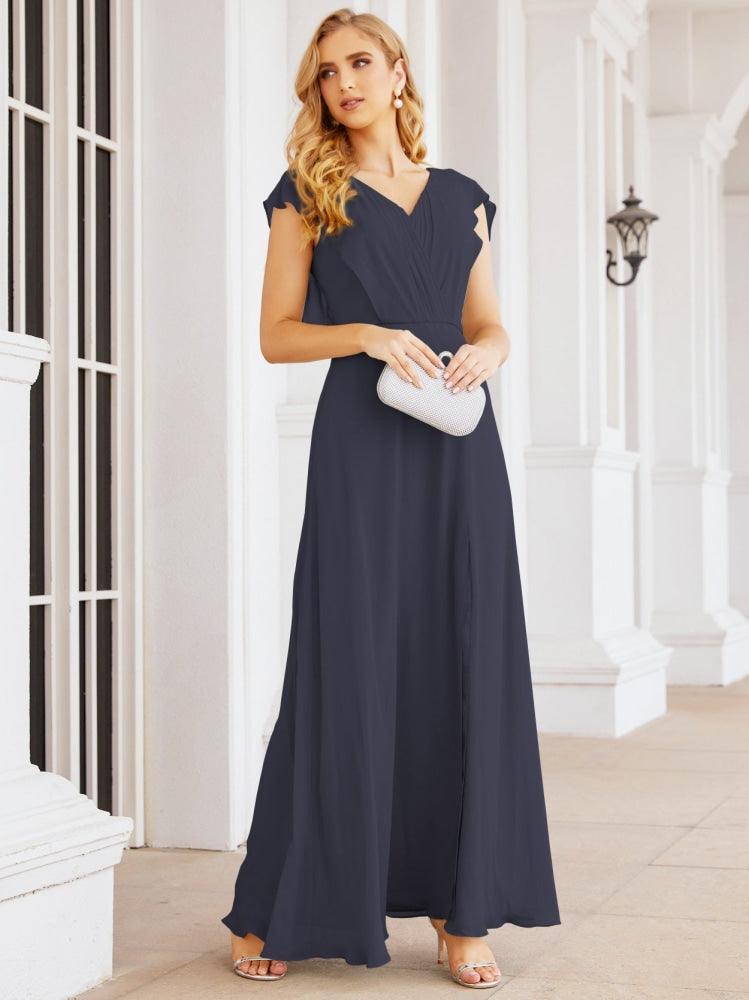 Vestidos de dama de honor Sunderly, vestido de gala formal con capa, vestido con espalda descubierta para la madre de la novia SY28058 