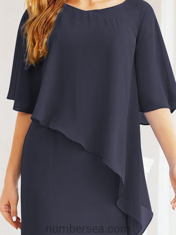 Vestido largo de fiesta formal Sunderly para la madre de la novia con capa de volantes SY28026