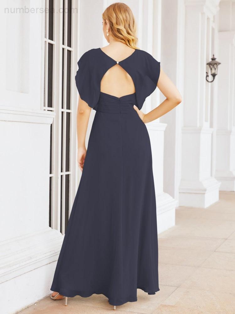 Robe de demoiselle d'honneur Sunnderly, robe de bal formelle à cape, robe dos nu pour la mère de la mariée SY28058 