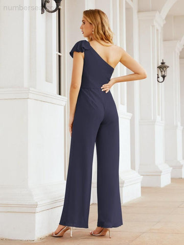 Baoleely Women's One Shoulder Long Jumpsuit Formal Evening Dress Long Bridesmaid Dresses Pants Wedding Party 28034