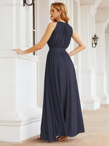 Baoleely Halter Bridesmaid Dress Empire Waist Formal Evening Prom Gown for Mother of The Bride 28030