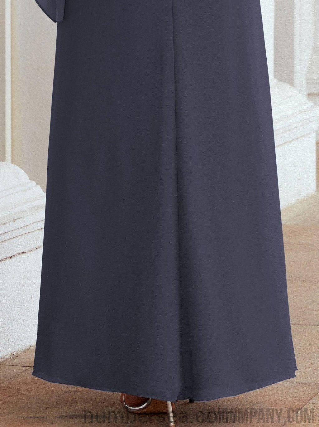 Vestido largo de fiesta formal Sunderly para la madre de la novia con capa de volantes SY28026