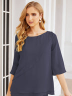 Baoleely Élégante robe mère de la mariée 2 pièces, grande taille, pantalon, volants, couches argentées, peignoir 28064