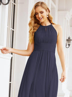 Baoleely Keyhole Bridesmaid Dresses Sleeveless Formal Evening Party Prom Gowns 28043
