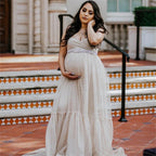 Robe de maternité en satin avec nœud, robe de soirée de maternité, photo, robe du jour