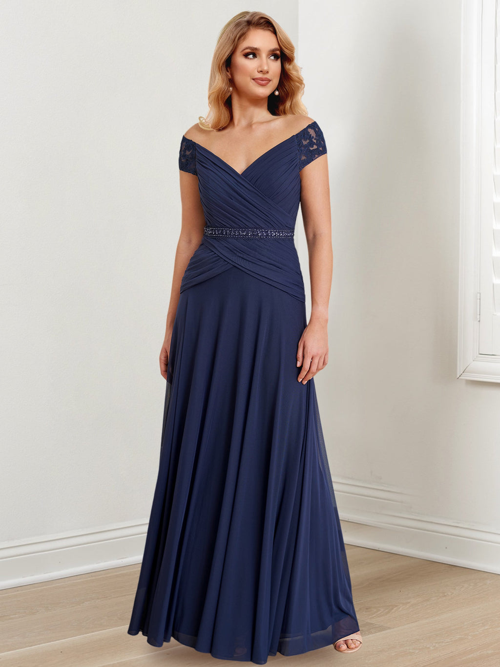 Vestidos de corte princesa/línea A con hombros descubiertos para la madre de la novia 