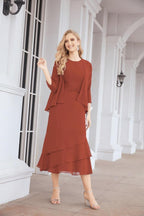 Robe de soirée deux pièces Sunnderly, coupe trapèze, pour la mère de la mariée, référence SY28072