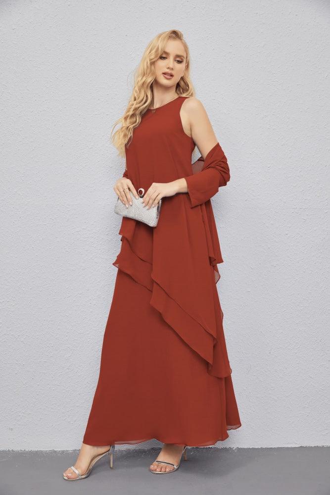 Vestidos de madre de la novia con cárdigan ligero abierto al frente, vestido formal de fiesta 28081 