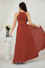 Robe de soirée formelle Baoleely en mousseline de soie, col licou, longue, sans manches, robe de demoiselle d'honneur 2802 