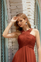 Vestidos de dama de honor con cuello halter, vestido formal de cóctel o de fiesta 28015 