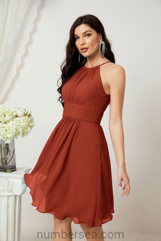 Vestidos de fiesta de bienvenida con cuello halter, vestido formal de cóctel para noche 28011 