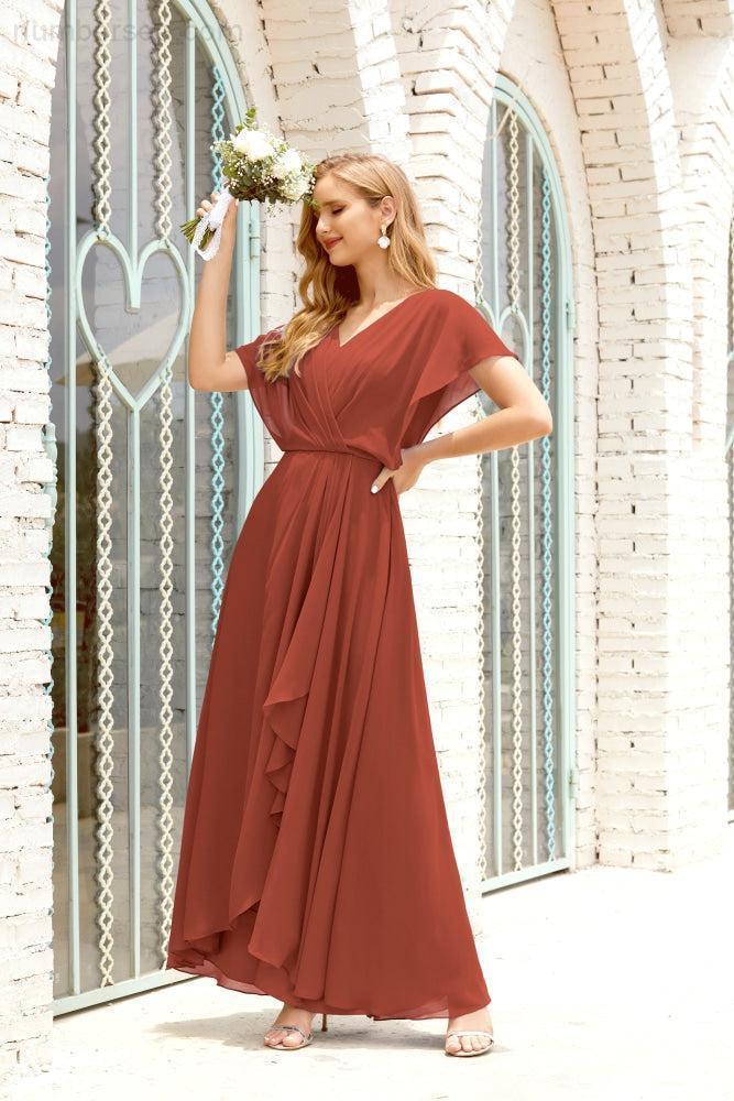 Vestido Baoleely para la madre de la novia, talla grande, escote en V, largo hasta el suelo, formal, para invitada de boda 28020