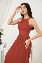 Robe de soirée formelle Baoleely en mousseline de soie, col licou, longue, sans manches, robe de demoiselle d'honneur 2802 