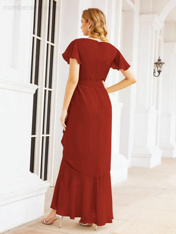 Vestidos de dama de honor Baoleely con volantes, estilo sirena, para fiestas formales, vestidos de noche, bailes de graduación y vestidos de violín 28042