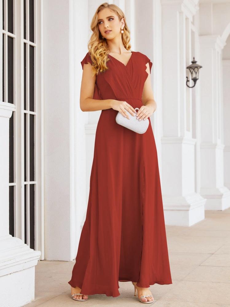 Robe de demoiselle d'honneur Sunnderly, robe de bal formelle à cape, robe dos nu pour la mère de la mariée SY28058 