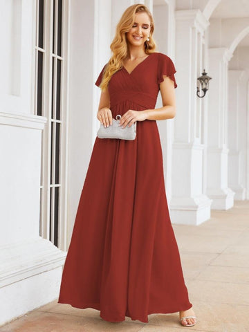 Baoleely Formal Prom Gowns for Mother of The Bride Cap Sleeves Bridesmaid Dress 28047
