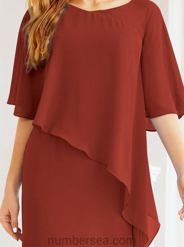 Vestido largo de fiesta formal Sunderly para la madre de la novia con capa de volantes SY28026