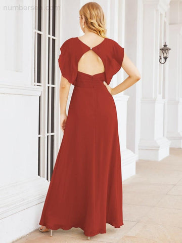 Robe de demoiselle d'honneur Sunnderly, robe de bal formelle à cape, robe dos nu pour la mère de la mariée SY28058 