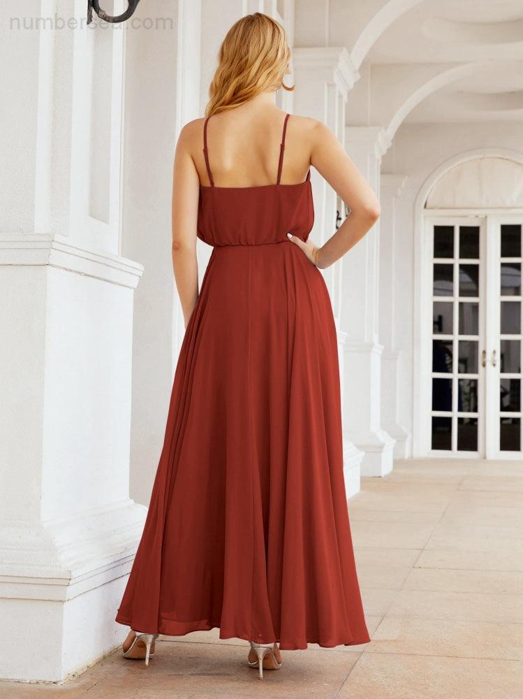 Baoleely  Halter Long Bridesmaid Dresses Formal A line Juniors Dress 28029