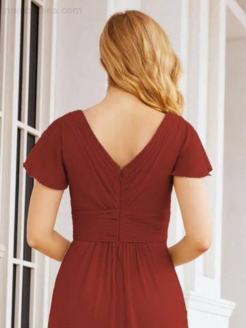 Baoleely Formal Prom Gowns for Mother of The Bride Cap Sleeves Bridesmaid Dress 28047