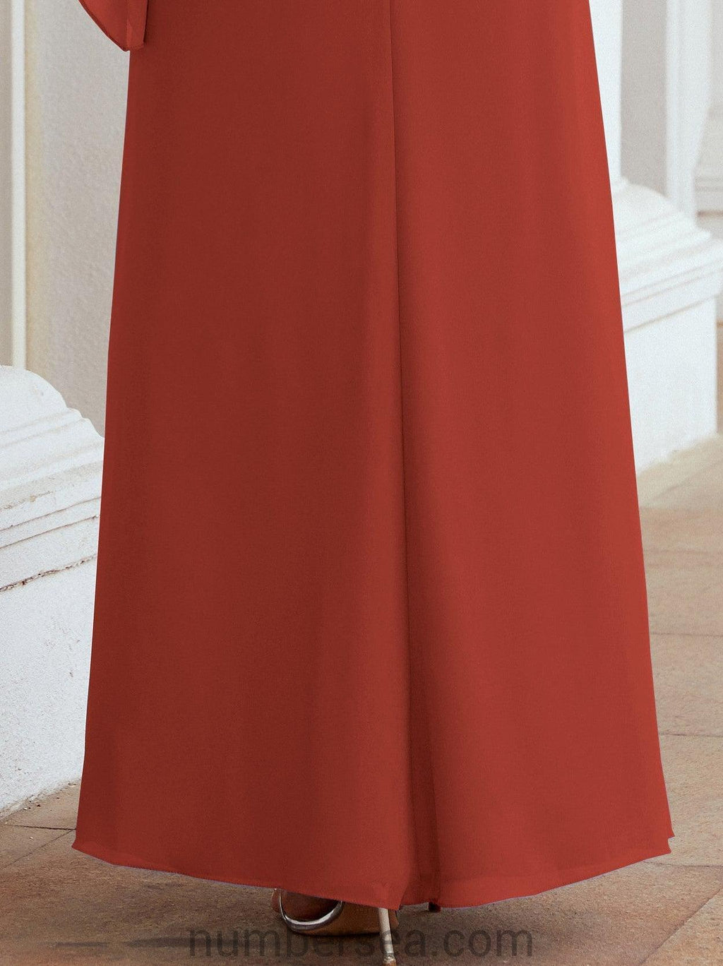 Vestido largo de fiesta formal Sunderly para la madre de la novia con capa de volantes SY28026