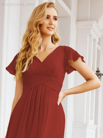 Baoleely Formal Prom Gowns for Mother of The Bride Cap Sleeves Bridesmaid Dress 28047