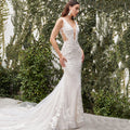 V-neck Wedding Dresses For Women 2024 Backless Mermaid Lace Appliques Floor-length Backless Customized Vestidos De Novia