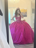 Vestido de quinceañera brillante sin mangas, vestido de baile, vestido de 16 años Y7405
