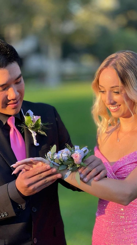Vestido rosa brillante para baile de bienvenida, con hombros descubiertos y lentejuelas, modelo Y2132