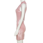 Vestido sexy de mujer, vestido de un solo hombro, color liso, sin mangas, vestido de fiesta Y1987