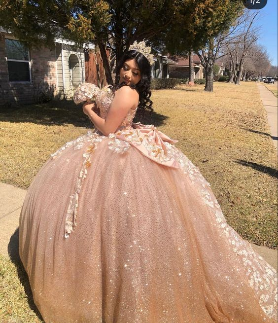 Robe de bal scintillante pour quinceañera, robe de soirée pour 16 ans (Y6519)