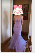 Robe de bal sirène violet clair, robe de soirée élégante, robe de remise de diplôme Y300