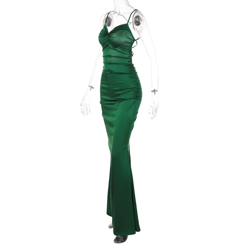 Vestido de sirena verde esmeralda para baile de graduación, vestido de noche sexy Y1829