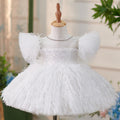 Vestido de cumpleaños para niña con adornos de mariposas 