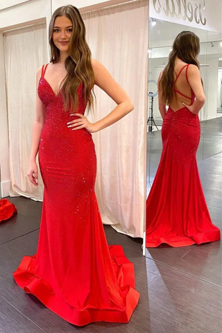 Mermaid Yellow Long Prom Dresses Backless Yellow Prom Dresses Formal Evening Dresses Y1562