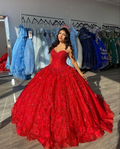 Elegante vestido de gala rojo para quinceañera o baile de graduación para los 16 años Y2059