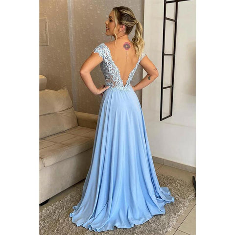 Robe de soirée longue sexy en dentelle à col en V et coupe trapèze, grande taille, pour mère de la mariée 