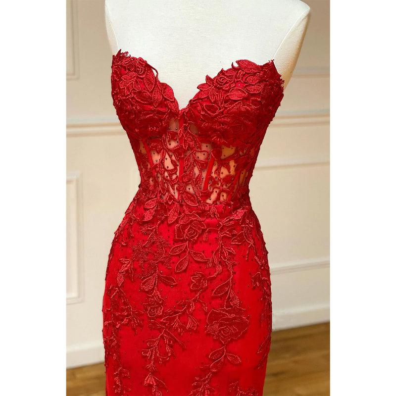 Plunging V-neck Tulle Appliques Mermaid Prom Dress