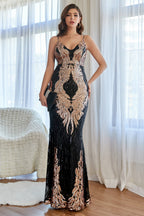Robe de bal sirène rose à sequins