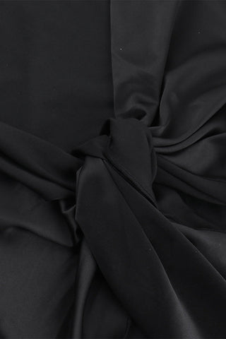 Vestidos de noche sexys, formales y de malla sólida con cuello oblicuo 