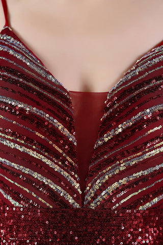 Robe de bal fourreau à sequins avec fente