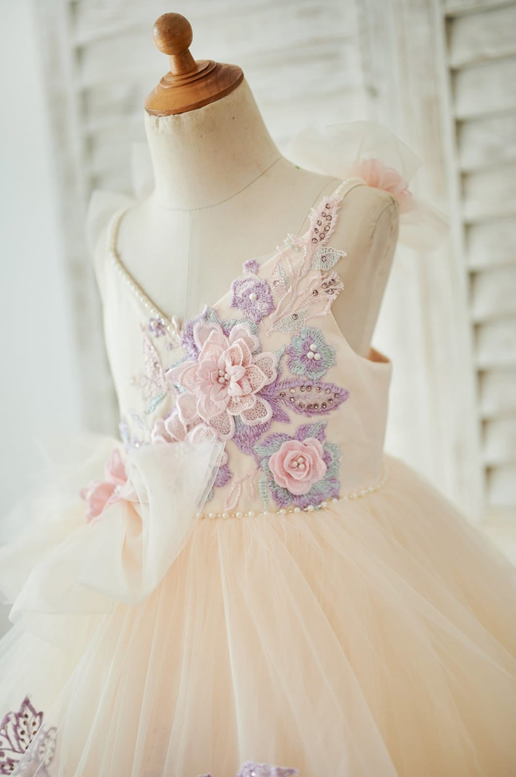 Vestido de gala/vestido de princesa de satén y tul hasta el suelo 