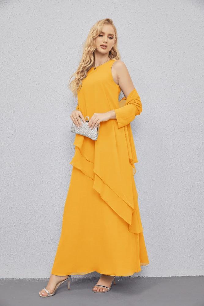 Vestidos de madre de la novia con cárdigan ligero abierto al frente, vestido formal de fiesta 28081 
