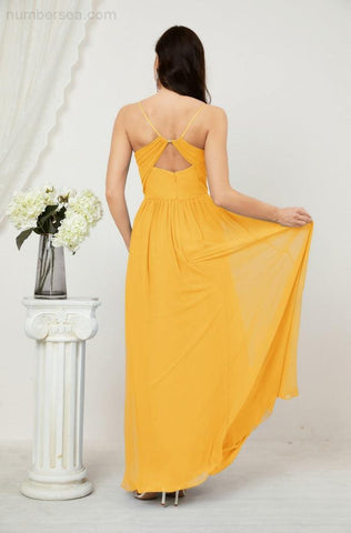 Vestidos de dama de honor con cuello alto Baoleely, de gasa, largos, corte en A, vestido formal de fiesta para boda, fiesta de noche 2801 