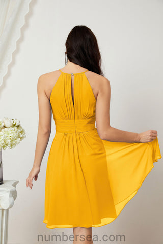 Vestidos de fiesta de bienvenida con cuello halter, vestido formal de cóctel para noche 28011 